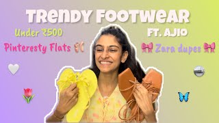 TRENDY Ajio Footwear Haul Under ₹500 🎀😍  Tryon Haul 👠🩰  Mahi Kapoor [upl. by Ivad]