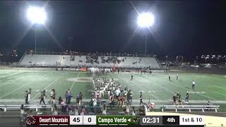 Desert Mountain vs Campo Verde V Football [upl. by Atyekram117]