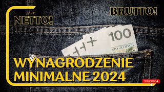 Wynagrodzenie minimalne 2024  stawki netto [upl. by Retsae]