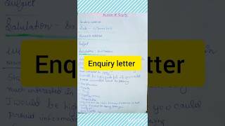 Enquiry Letter  Format For Class 10th  ✌️ shorts english exam class10 cbse ENGLISH [upl. by Frazer669]