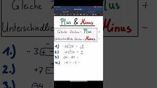 PLUS MINUS REGEL IM SCHNELLCHECK mathe tricks maths easy [upl. by Trevethick241]