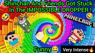 Shinchan And His Friends Plays The IMPOSSIBLE DROPPER In Minecraft🔥 Got Very Intense FUNNY 😂 [upl. by Ceciley]