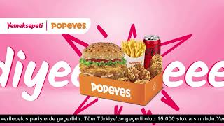 Yemeksepetine özel 1 Ye 1 Hediye kampanyası başladı🎉  Yemeksepeti Popeyes [upl. by Anestassia]