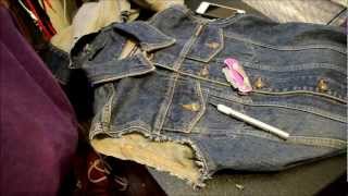 DIY  DENIM JACKET TO VEST QUICKLY [upl. by Drucill629]