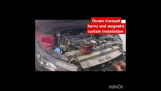 I 20 osram horns and magnetic curtain installation gearx Car accessories Vijayawada9052767999 [upl. by Aloke]