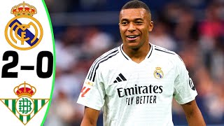 Real Madrid vs Real Betis 20  All Goals and Highlights 2024 🔥 MBAPPE [upl. by Notaes814]