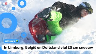 Sneeuw Limburgse scholen dicht en ook problemen in buitenland [upl. by Avin]