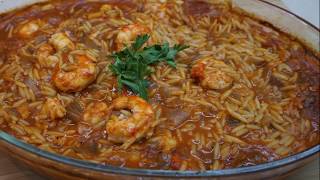 Γιουβέτσι με γαρίδες  Giouvetsi with prawns  Greek Cooking by Katerina [upl. by Gyatt]