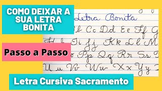 ✅Como deixar SUA LETRA BONITA Letra Cursiva Sacramento [upl. by Kempe4]