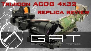 Trijicon ACOG 4x32 with RMR style replica review  GAT Airsoft review [upl. by Attenyl498]