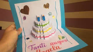 DIY BIGLIETTO DI COMPLEANNO TORTA POPUP [upl. by Leclair165]