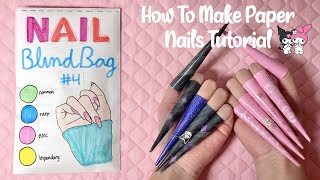 HOW TO MAKE PAPER NAILS TUTORIAL easy  ASMR  applefrog [upl. by Kayne]