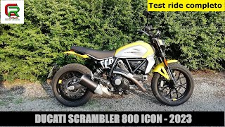 Ducati Scrambler 800 ICON  2023 Test ride completo English subtitles [upl. by Orlan]