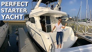 110000 2001 BAYLINER 3488 COMMAND BRIDGE EntryLevel Power Yacht Tour  Starter Liveaboard Boat [upl. by Aleksandr]