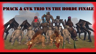 PMACK amp GVK Trio vs the ULTIMATE Horde Finale Roblox Kaiju Universe [upl. by Dardani]