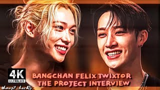 Bangchan Felix The Project Interview Twixtor Clip 4K Ae Sharpened  Bangchan Felix Interview Twixtor [upl. by Halley4]