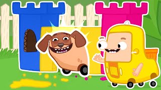 Cars learn to take care of a puppy The Wheelzy Family cartoons for kids Funny cars adventures [upl. by Eibrab]