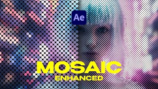 Mosaic Effect ON STEROIDS Halftone Effect WITH COLORS in After Effects  No Plugins [upl. by Grannie]