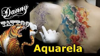 Elefantes aquarela 2  Danny Tattoo WaterColor Elephants 2 [upl. by Dibri]