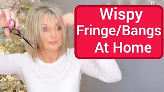 How I Cut a Wispy Baby FringeBangs At Home Not a hairdresser [upl. by Resay671]