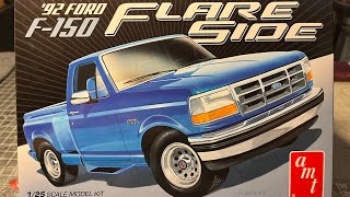 Full build and review of the new issue 1992 Ford F150 Flareside by AMT [upl. by Akkinahs]