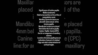 6 significance of incisive papillaProsthoComplete Denture🦷😊 [upl. by Christalle]