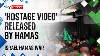 IsraelHamas war Hamas releases video purporting to show three hostages [upl. by Scrivenor836]