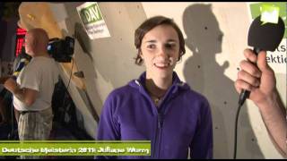 Bouldercup Überlingen 2011 Interview mit der Deutschen Meisterin 2011 Juliane Wurm [upl. by Omrellig]