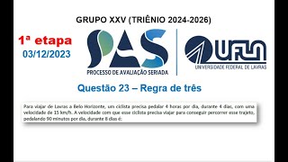 PAS UFLA 2023  1ª Etapa  Questão 23  Para viajar de Lavras a Belo Horizonte um ciclista [upl. by Eul]