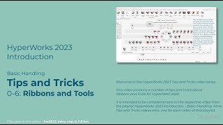 HyperMesh 2023  Tips and Tricks  Ribbons and Tools [upl. by Lekzehcey]