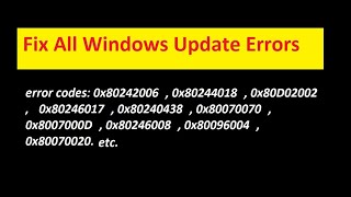 How to fix Windows update errors [upl. by Naras]