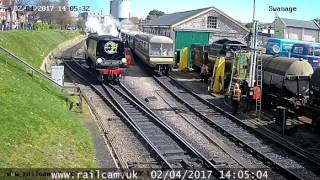 Timelapse Swanage Railway Spring steam gala  Final Day  Swanage [upl. by Drawd502]