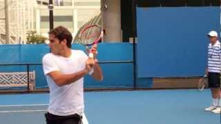 Roger Federer  Slow Motion Backhand Returns in HD at the Australian Open 2011 [upl. by Ennahtebazile856]