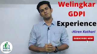 Welingkar GDPI Experience by Hiren Kothari [upl. by Ecinuahs]