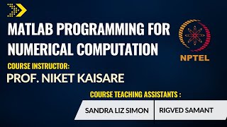 MATLAB Programming for Numerical Computation  CLASS 0 [upl. by Essile]