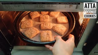 Wheat Coconut Cookies  आटा नारियल बिस्किट  Microwave Convection Recipe [upl. by Naraj80]