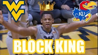 Sagaba Konate West Virginia vs Kansas  011518  16 Pts 10 Reb 5 Blk [upl. by Ahsilat536]