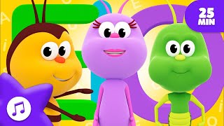 Learning at Home With Boogie Bugs Family Nursery Rhymes  Numbers Shapes Colors and More [upl. by Aicenev645]