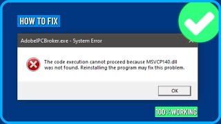 How to Fix MSVCP140dll Is Missing or Was Not Found in Windows 111087 [upl. by Boru146]