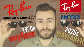 Vintage RayBan BampL Wayfarer vs Modern Luxottica Wayfarers [upl. by Annaeirb499]