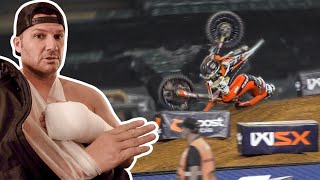 Chad Reeds BIG World Supercross Crash [upl. by Bertram464]