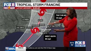 10 am Tuesday Francine track continues eastward shift [upl. by Solrac938]