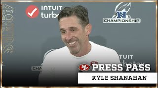 Kyle Shanahan Reacts to 49ers NFC Championship Win  49ers [upl. by Atteynod]