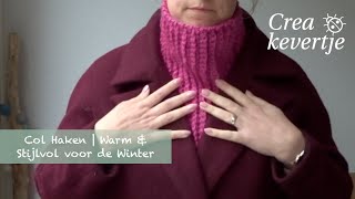 Warme Col Haken voor de Winter  Boordsteek Met Roze Garen [upl. by Josselyn533]