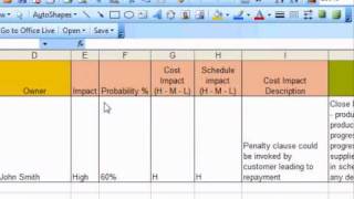 Example Risk Register how to create a risk register using excel [upl. by Taryne]