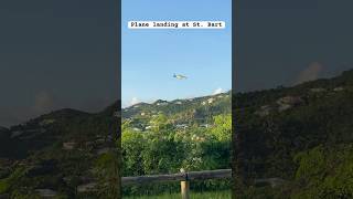 Plane landing at St Barthelemy planelanding stbarthelemy caribbean [upl. by Kaleena]