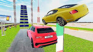 Cars Vs 30 High Mega Container Jump Test Parkoour 2  Speed Car Crash  BeamNG Drive [upl. by Onfroi]