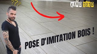 POSE DE CARRELAGE IMITATION BOIS IMITATION PARQUET AU SOL [upl. by Cheshire]