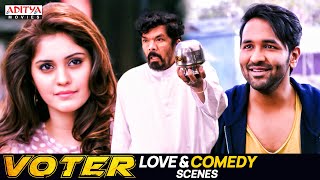 Voter Movie Love amp Comedy Scenes  Hindi Dubbed Movie  Vishnu Manchu Surabhi  Aditya Movies [upl. by Pryce]