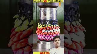 Hydraulic Press Vs Straight Eggs🥚shorts uniqeexperiment whatif मजेदार वीडियो [upl. by Eivlys]